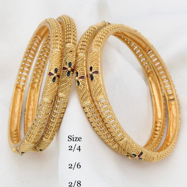 Premium gold plating mutlicolor set of 4 bangles 12326A