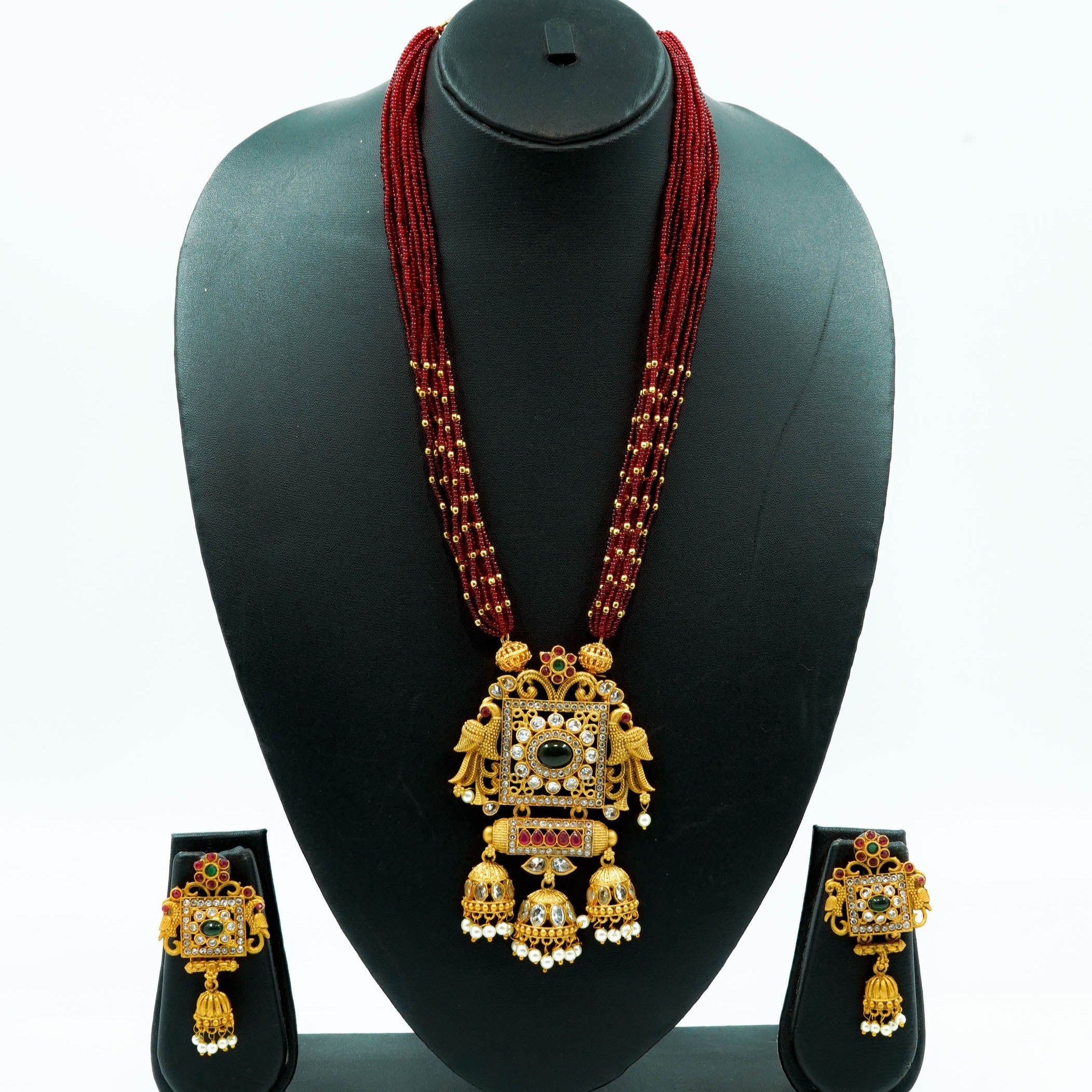 Premium quality Designer Long Necklace set with Crystal Mala 10352N
