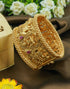 Rajwadi Gold Plated single designer Bangle/Kada Floral motif 10891A