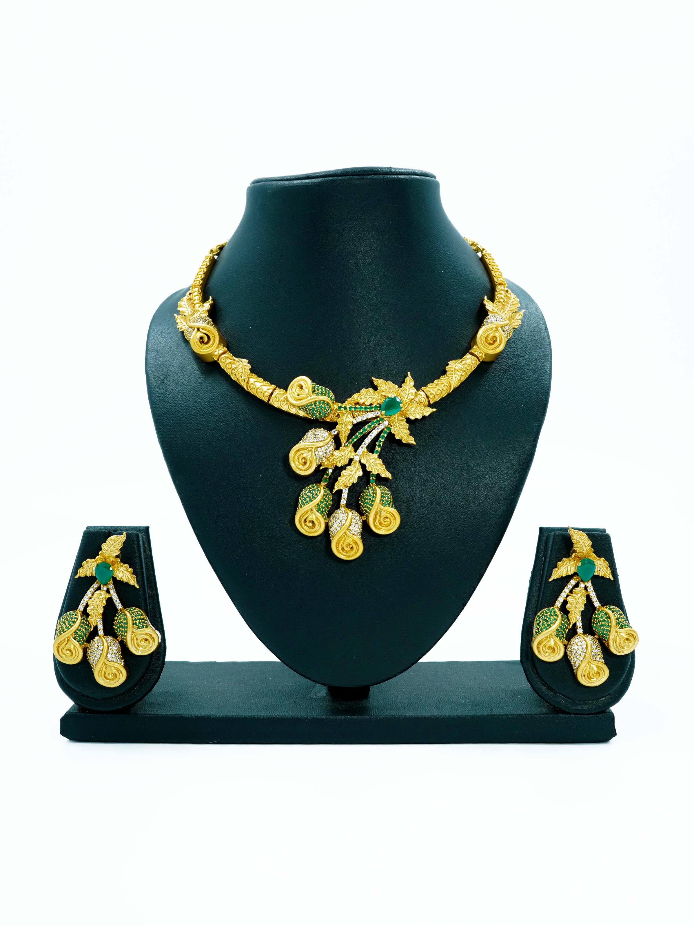 Rose design designer Necklace with pearls antique Necklace 9939N
