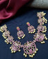 Sayara AD Collection High Quality Full Ruby Stones Chandbali Design Short Necklace set NTB10-710-3199N