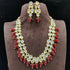 Sayara Collection Maroon beads Party Wear Kundan Necklace Set 9694N