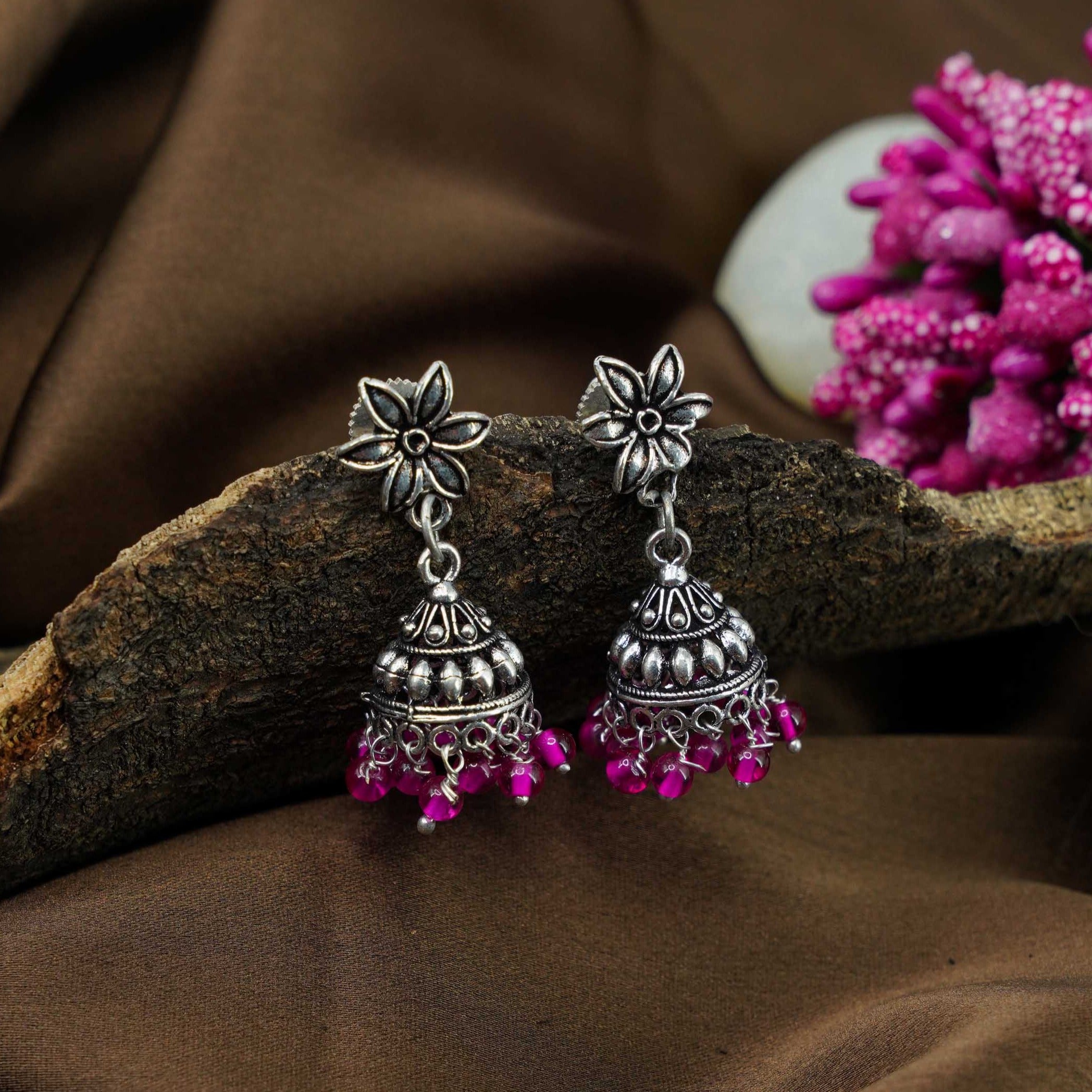 Silver Oxidised Exclusive Cute designs Jhumkis / Earrings 9819N
