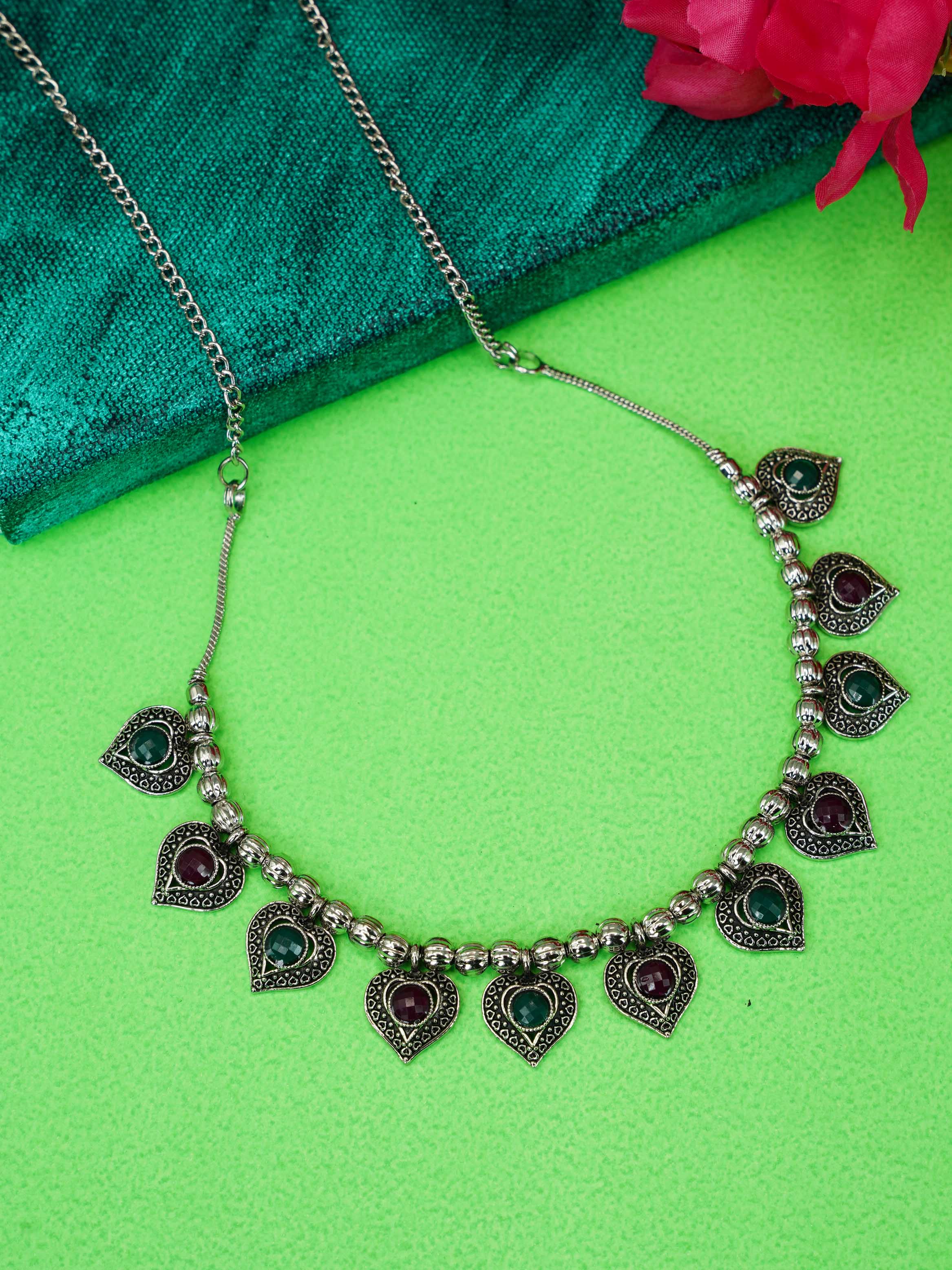 Silver Oxidised Exclusive Designer Necklace / Chain 9728N