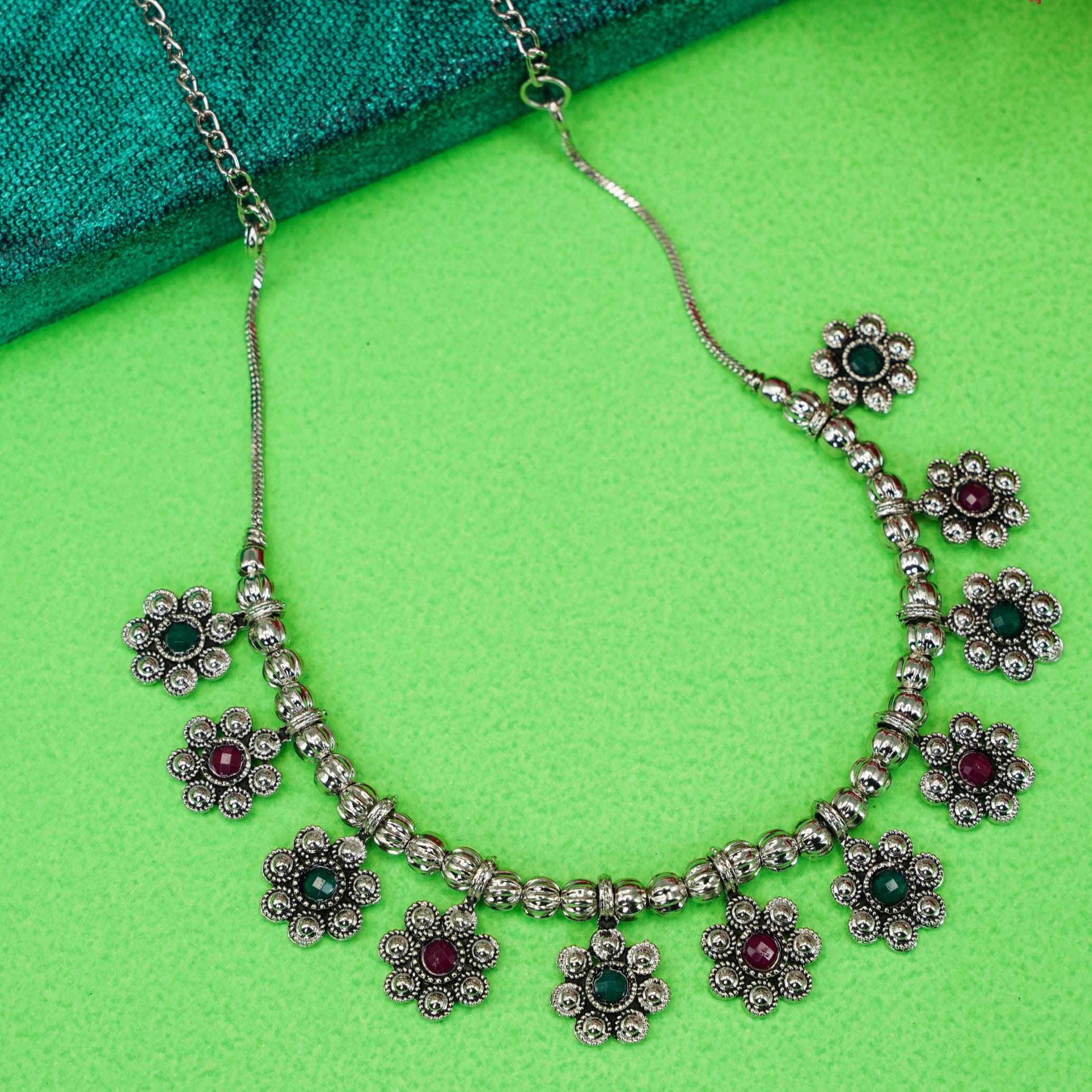 Silver Oxidised Exclusive Designer Necklace / Chain 9729N