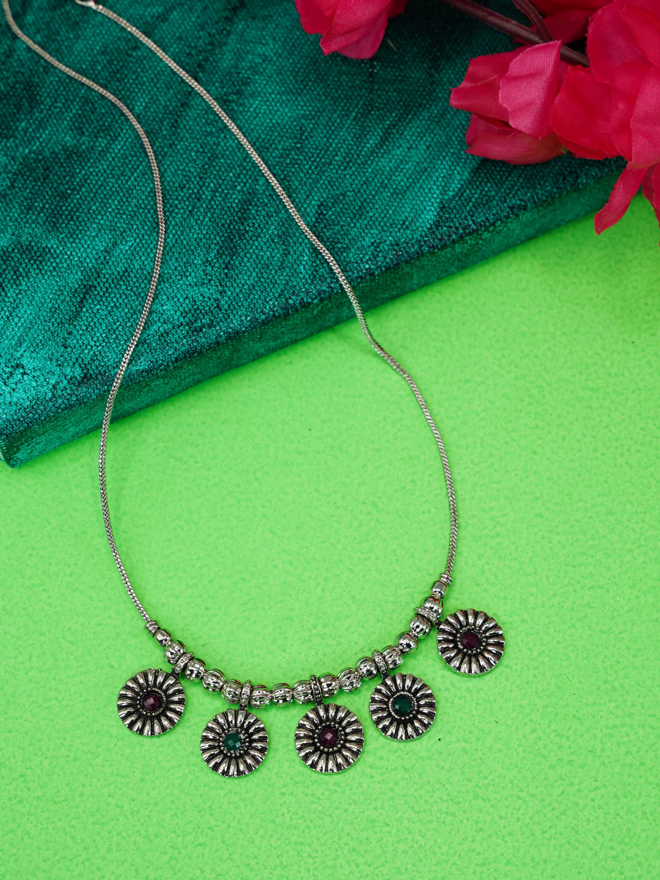 Silver Oxidised Exclusive Designer Necklace / Chain 9774N