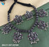 Silver Oxidised necklace set with Red stones 5576N