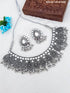 Silver Plated oxidised designer Necklace Set for Special Occasion 9733N