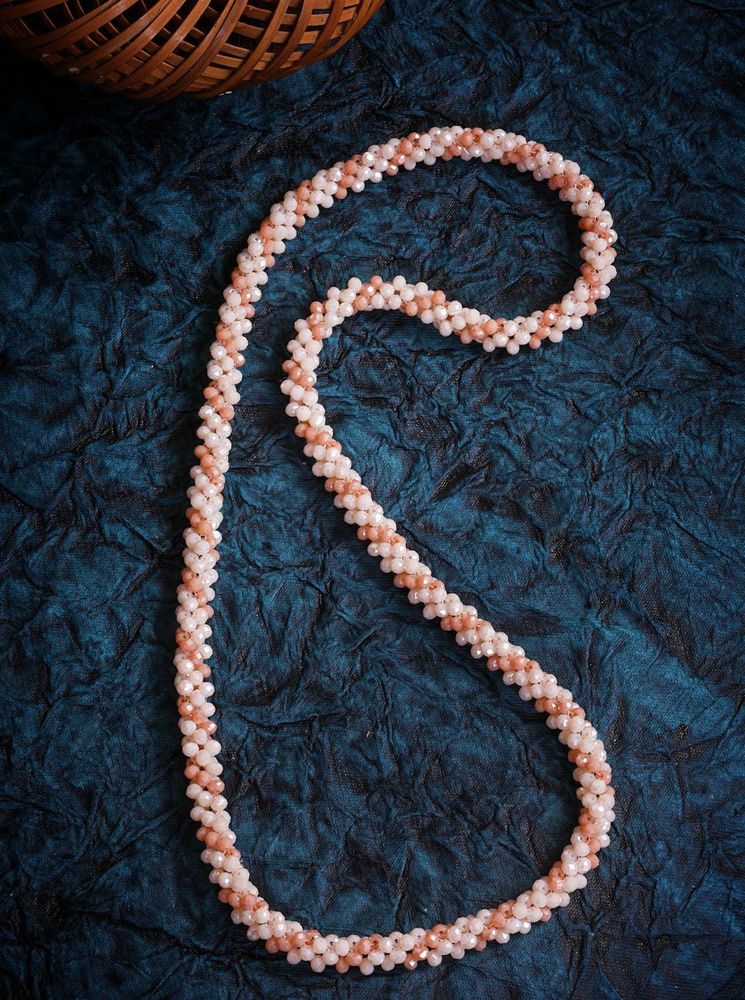Single layer Peach and pearl color crystal Chain 8890N