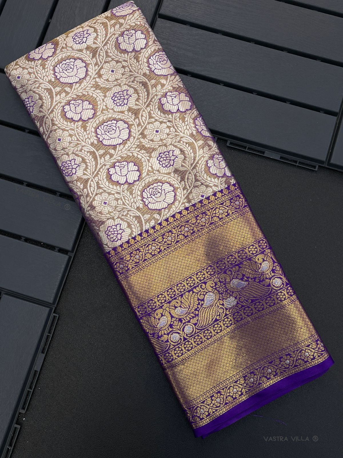 Tissue Semi Silk Heavy Multi zari with contrast rich pallu saree 16707N