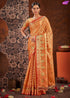 Woven Banarasi Silk Blend Saree (Orange)