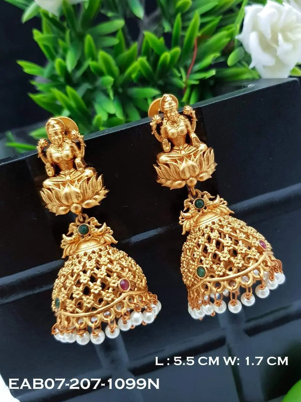 one gram gold plated jhumka/earring 22kt 1gm gold Jhumka/Jhumki/Earrings EAB07-207-1099N
